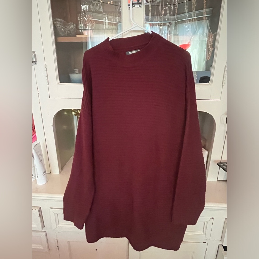 Misguided Red/Burgundy Sweater Dress